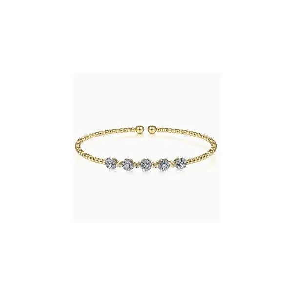 Gabriel & Co. Bujukan Yellow Gold Diamond Bangle SVS Fine Jewelry Oceanside, NY