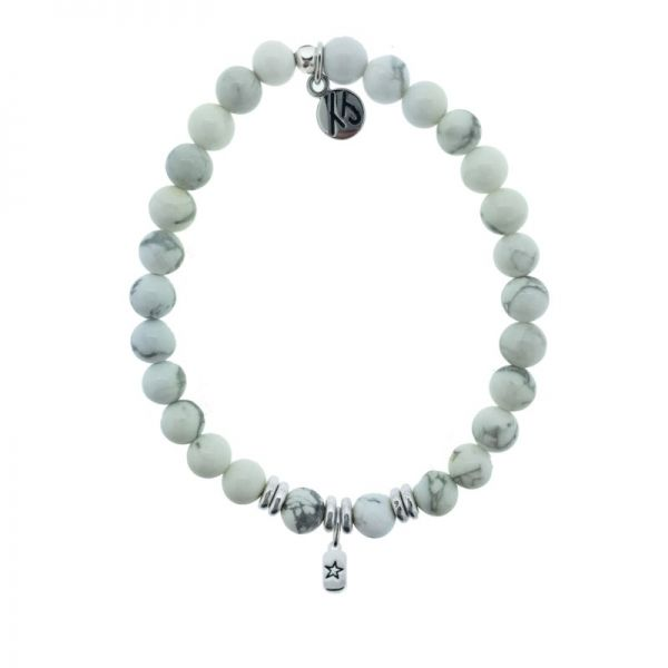 T. Jazelle- Howlite with Silver Hope Tag SVS Fine Jewelry Oceanside, NY