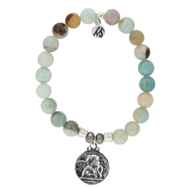 T. Jazelle- Amazonite Bracelet with Silver Cherub SVS Fine Jewelry Oceanside, NY