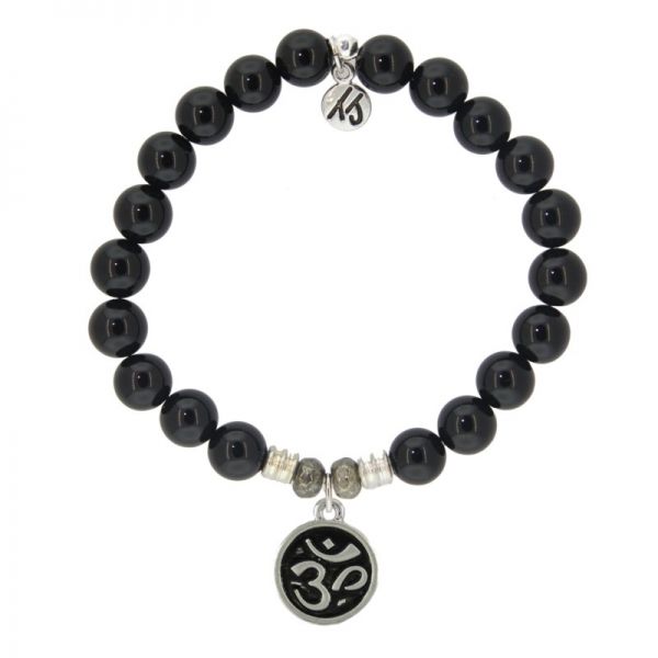 T. Jazelle- Onyx Bracelet with Silver Om SVS Fine Jewelry Oceanside, NY