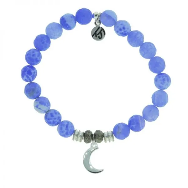 T. Jazelle- Blue Fire Agate Bracelet with Silver Moon SVS Fine Jewelry Oceanside, NY