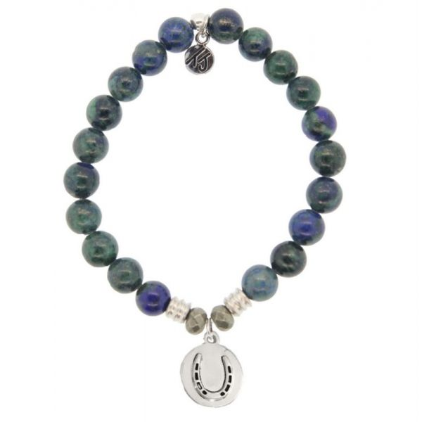 T. Jazelle- Chrysocolla bracelet with Silver Horseshoe SVS Fine Jewelry Oceanside, NY