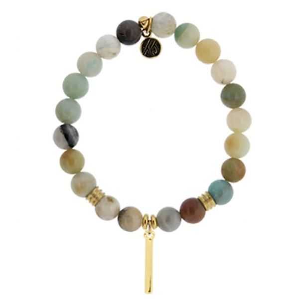 T. Jazelle- Amazonite bracelet with Gold Bar of Balance SVS Fine Jewelry Oceanside, NY