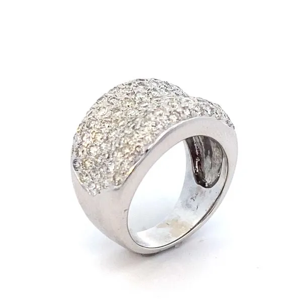 18K White Gold Diamond Dome Ring Image 4 SVS Fine Jewelry Oceanside, NY