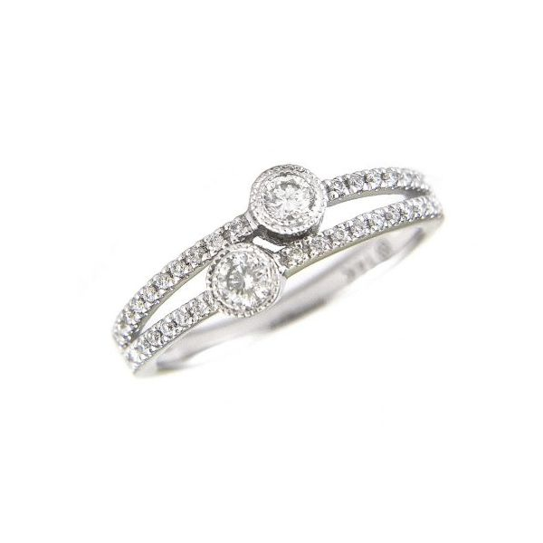 14k White Gold and Diamond Geometric Fashion Ring 0.38Cttw SVS Fine Jewelry Oceanside, NY