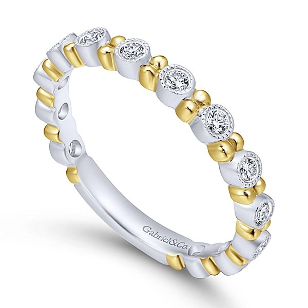 Gabriel & Co. Stackable 14K white and yellow gold Ring Image 3 SVS Fine Jewelry Oceanside, NY