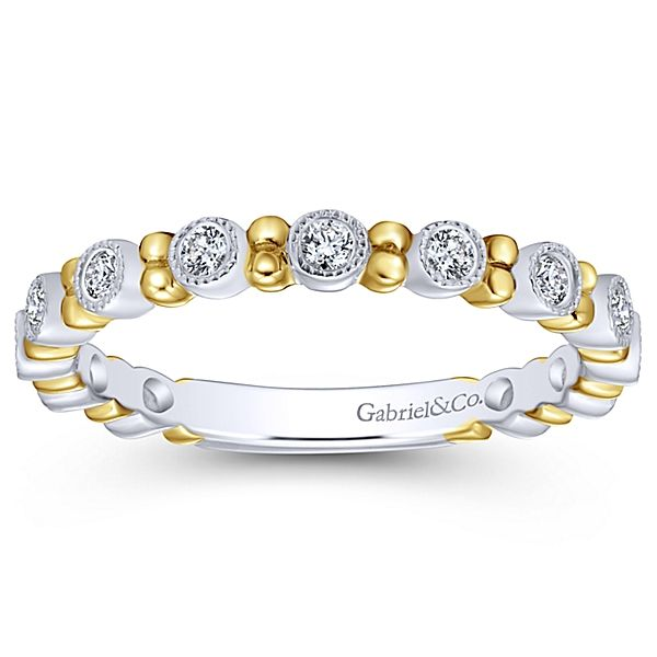 Gabriel & Co. Stackable 14K white and yellow gold Ring Image 4 SVS Fine Jewelry Oceanside, NY