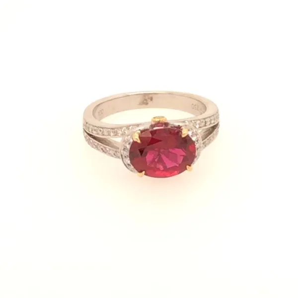 18K White Gold, Pink Tourmaline, & Diamond Ring SVS Fine Jewelry Oceanside, NY