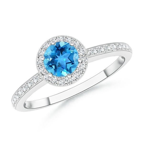 White Gold, Diamond, & Blue Topaz Ring SVS Fine Jewelry Oceanside, NY