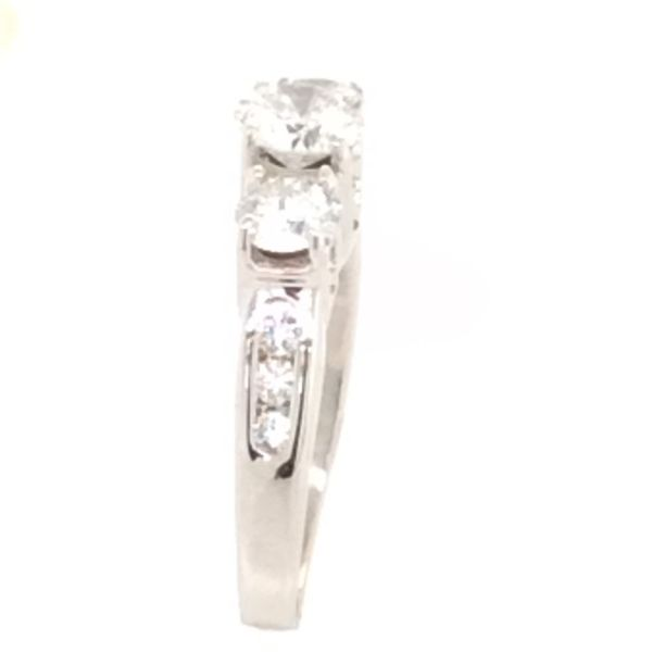 White Gold 3 Stone Diamond Engagement Ring Image 3 SVS Fine Jewelry Oceanside, NY