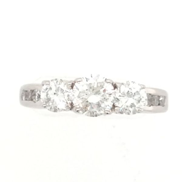 White Gold 3 Stone Diamond Engagement Ring SVS Fine Jewelry Oceanside, NY
