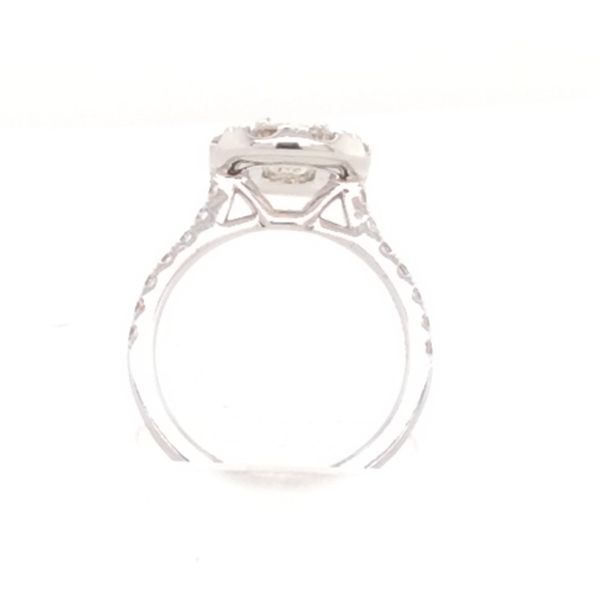 14K White Gold Cushion Cut Halo Diamond Engagement Ring Image 2 SVS Fine Jewelry Oceanside, NY