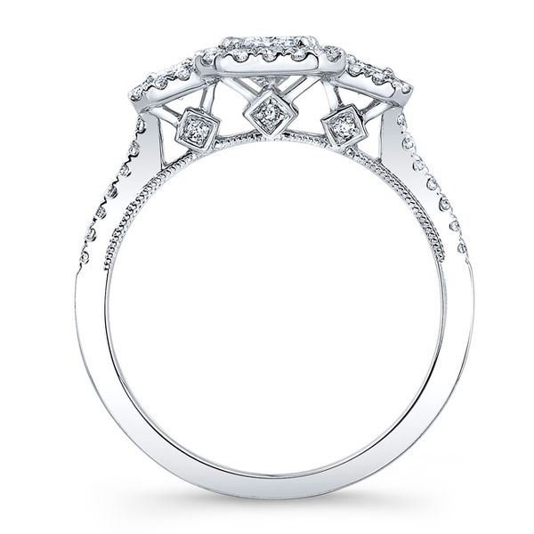 SVS Signature Halo 3-Stone Diamond Engagement Ring 1.65Cttw Image 2 SVS Fine Jewelry Oceanside, NY