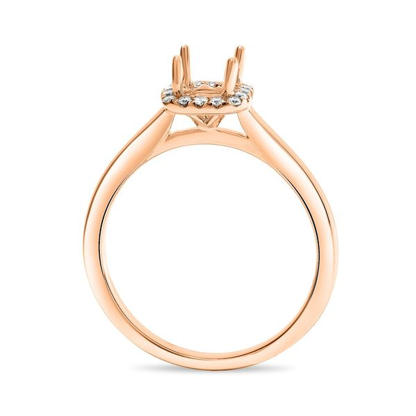 14K Rose Gold Cushion Halo Diamond Engagement Ring Image 2 SVS Fine Jewelry Oceanside, NY