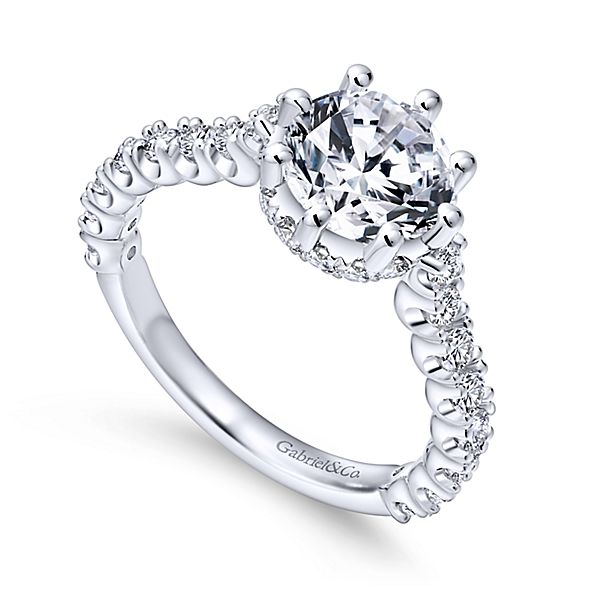 Gabriel & Co Augusta 14k White Gold Engagement Ring Image 3 SVS Fine Jewelry Oceanside, NY