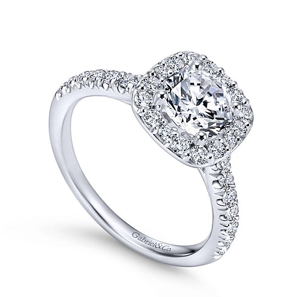 Gabriel & Co Lyla White Gold Round Engagement Ring Image 3 SVS Fine Jewelry Oceanside, NY