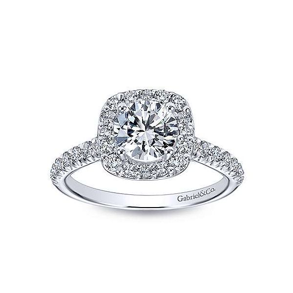 Gabriel & Co Lyla White Gold Round Engagement Ring Image 5 SVS Fine Jewelry Oceanside, NY