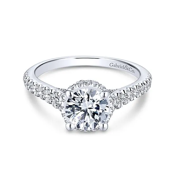 Gabriel & Co Barcelona 14k White Gold Engagement Ring SVS Fine Jewelry Oceanside, NY