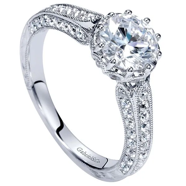 Gabriel & Co Dinah Victorian Engagement Ring Image 3 SVS Fine Jewelry Oceanside, NY