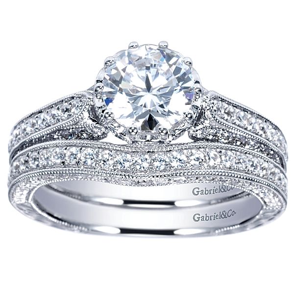 Gabriel & Co Dinah Victorian Engagement Ring Image 4 SVS Fine Jewelry Oceanside, NY