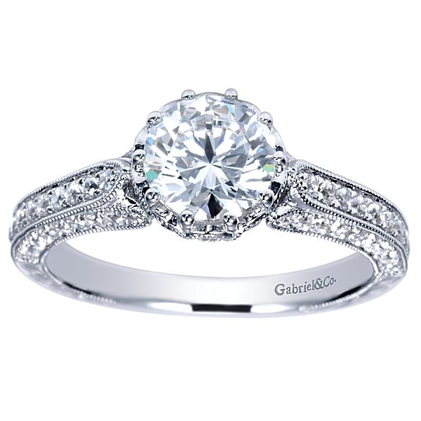 Gabriel & Co Dinah Victorian Engagement Ring Image 5 SVS Fine Jewelry Oceanside, NY