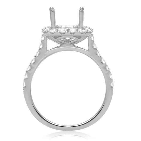 White Gold Classic Style Halo Diamond Engagement Ring Image 2 SVS Fine Jewelry Oceanside, NY