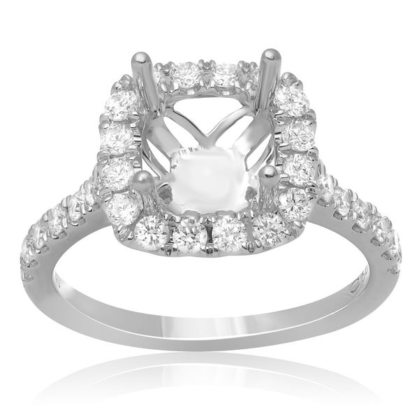 White Gold Classic Style Halo Diamond Engagement Ring SVS Fine Jewelry Oceanside, NY