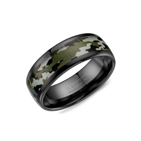 Crown Ring Ceramic Wedding Band SVS Fine Jewelry Oceanside, NY