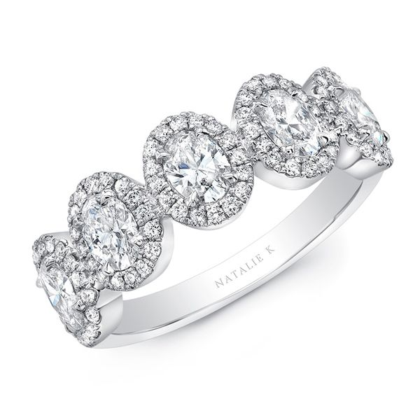 SVS Signature Halo 5-Stone Diamond Wedding Band SVS Fine Jewelry Oceanside, NY