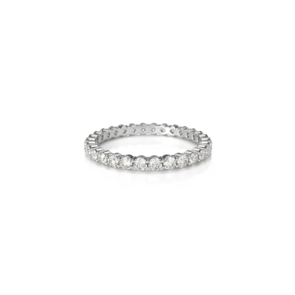 Crown Ring 14K White Gold & Diamond Eternity Band SVS Fine Jewelry Oceanside, NY