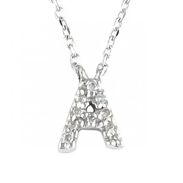 Sterling Silver and Diamond Initial 'A' Necklace SVS Fine Jewelry Oceanside, NY