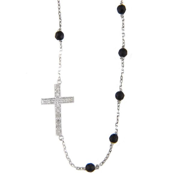 Sterling Silver and Diamond Cross Necklace SVS Fine Jewelry Oceanside, NY