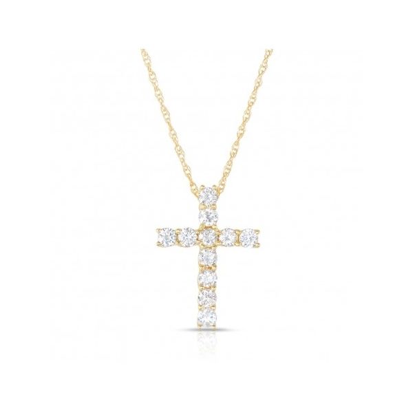 14K Yellow Gold and Diamond Cross Pendant SVS Fine Jewelry Oceanside, NY