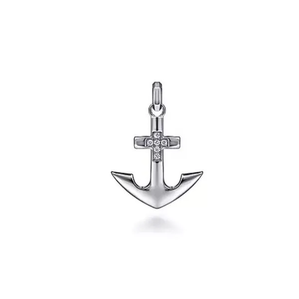 Gabriel Contemporary Sterling Silver Anchor Pendant SVS Fine Jewelry Oceanside, NY
