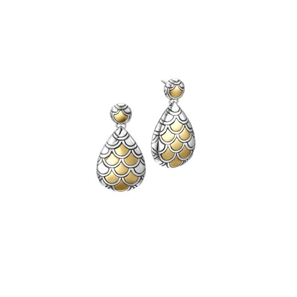 John Hardy Naga Collection Yellow Gold & Silver Earrings SVS Fine Jewelry Oceanside, NY