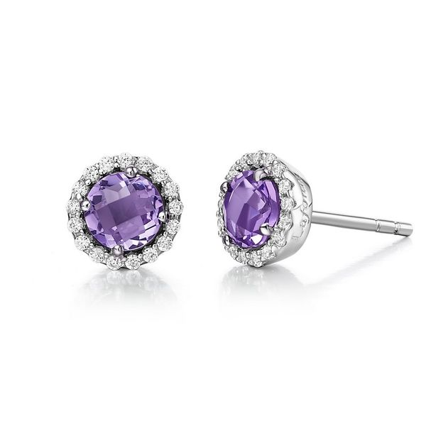 Lafonn Birthstone Earrings - February - Amethyst SVS Fine Jewelry Oceanside, NY