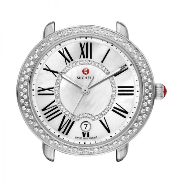 Michele Serein 16 Mother of Pearl Dial with Diamond Bezel Watch (Band Sold Separately) SVS Fine Jewelry Oceanside, NY