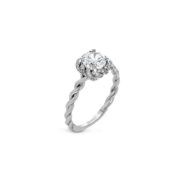 Simon G  18K White Gold  Diamond Semi-Mount Engagement Ring 48 Round .19Ct T.W. Diamonds size 61/4 (price does not include cente Swede's Jewelers East Windsor, CT