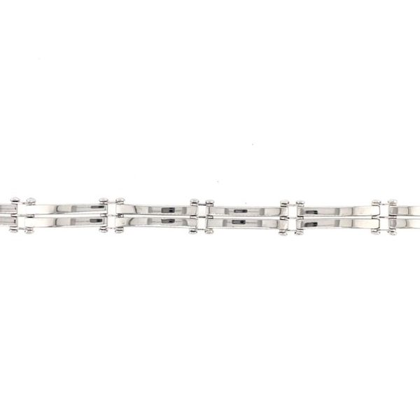 14K White Men's Gold Double Link Bracelet Swede's Jewelers East Windsor, CT