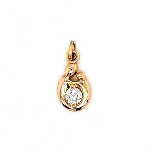 14Kt Yellow Gold Mother & Child Charm With Cubic Zirconia Swede's Jewelers East Windsor, CT