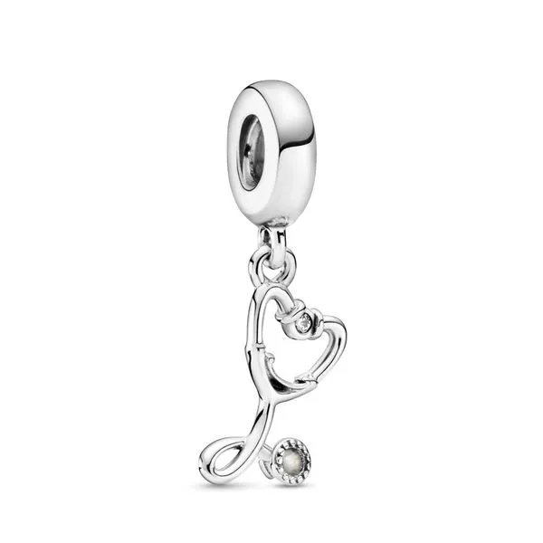 PANDORA 799072C01 STERLING SILVER STETHOSCOPE HEART CHARM Taylors Jewellers Alliston, ON