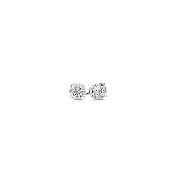 14K White Gold Diamond Stud Solitaire Earrings Tena's Fine Diamonds and Jewelry Athens, GA