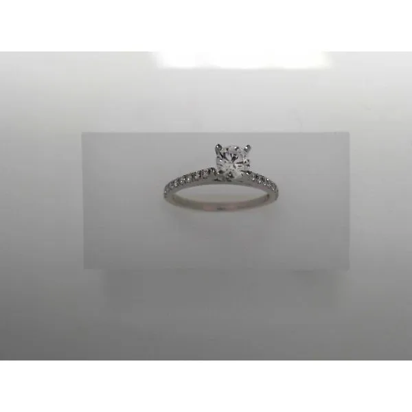 White Gold Engagement Ring with CZ Center Image 2 Tennies Jewelry Appleton, WI