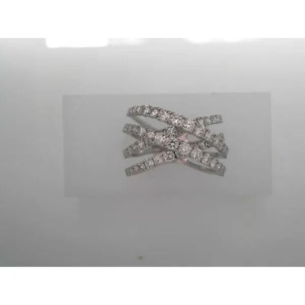 Cross Over 14K White Gold Diamond Ring Tennies Jewelry Appleton, WI