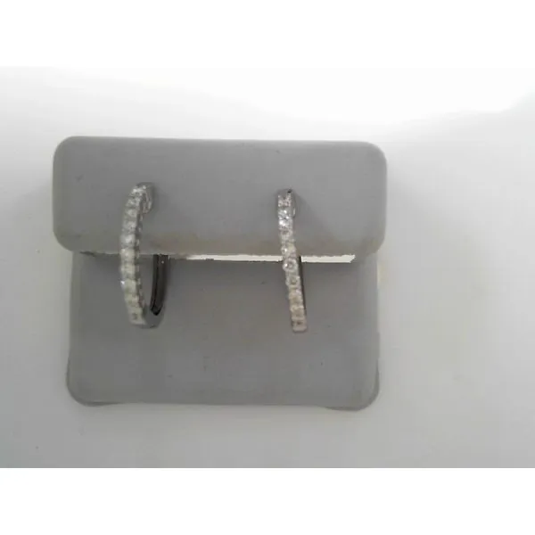 14K White Gold Diamond Hoop Earrings Tennies Jewelry Appleton, WI