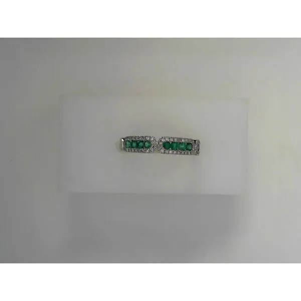 14K White Gold Emerald Diamond Ring Tennies Jewelry Appleton, WI