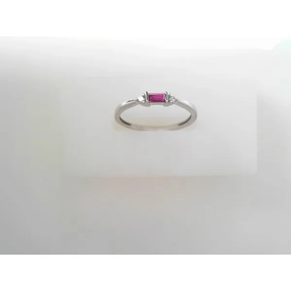 10K White Gold Ruby Diamond Geometric Ring Tennies Jewelry Appleton, WI