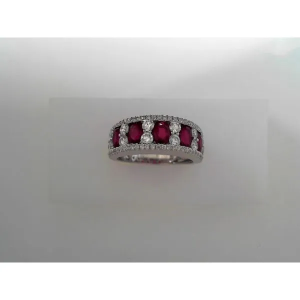14K White Gold Diamond and Ruby Fashion Ring Tennies Jewelry Appleton, WI