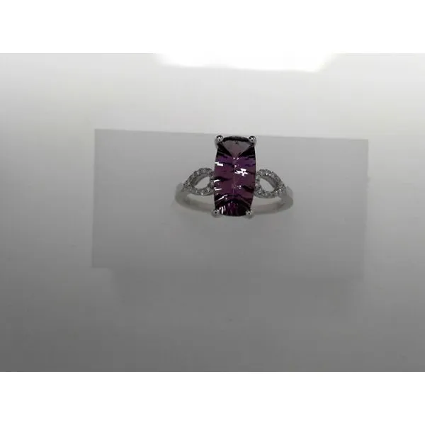 Fantasy Cut Amethyst Diamond Fashion Ring in 14K White Gold Tennies Jewelry Appleton, WI