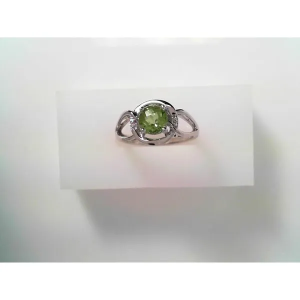 Round Peridot Ring in 10K White Gold Tennies Jewelry Appleton, WI